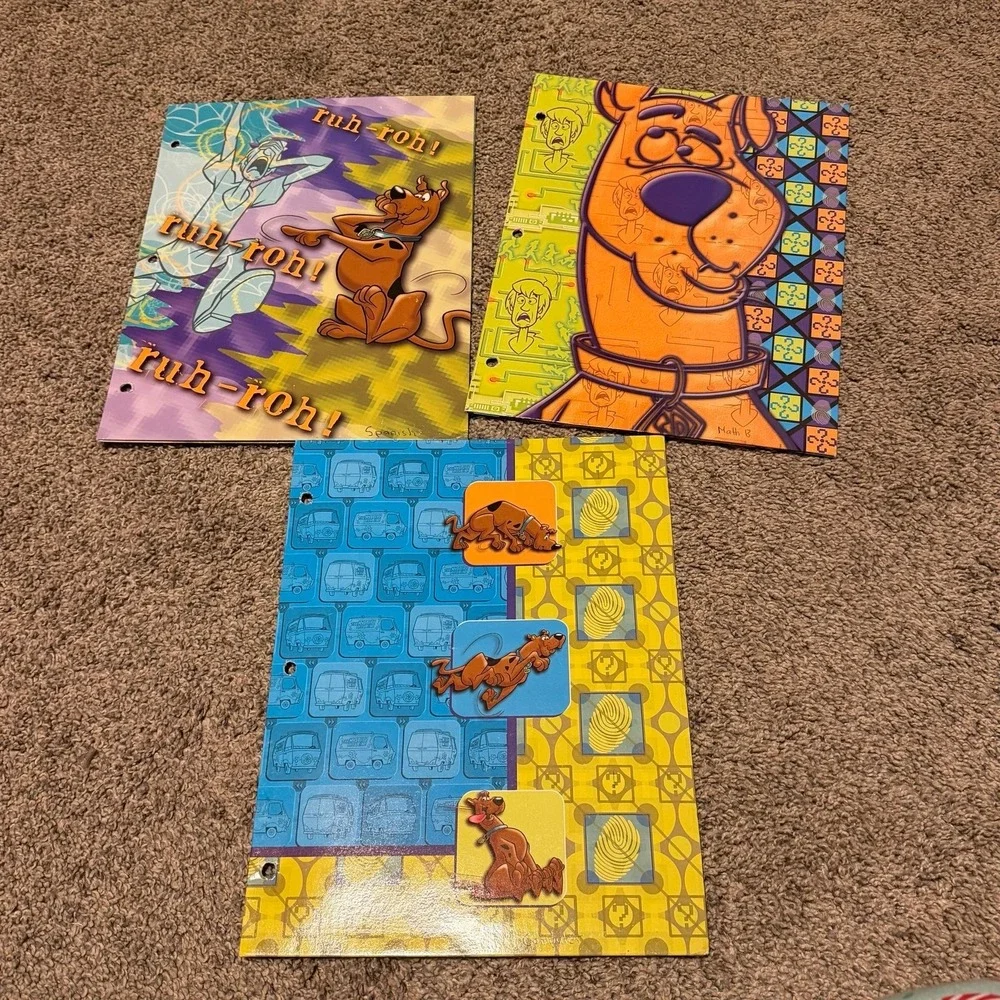 Vintage 2001 Scooby-Doo Folder Lot Cartoon Network Hanna Barbera School Supplies